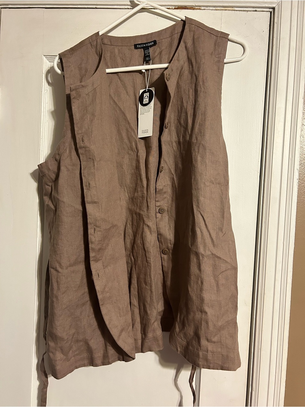 Eileen Fisher Sleeveless Organic Linen Vest